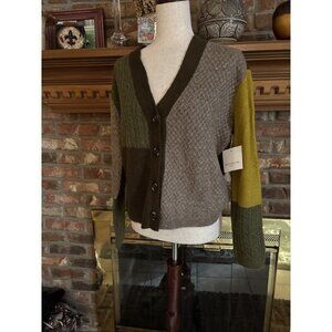 beach lunch lounge Green Cardigan Size Small NWT